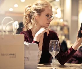 Stock Photo Woman looking at cell phone 09