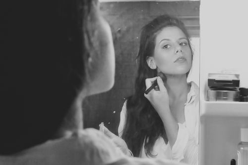 Stock Photo Woman looking in the mirror 04