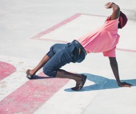 Street dance floor action Stock Photo
