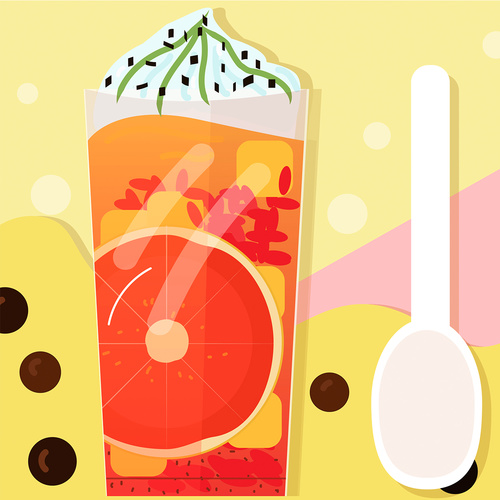 Summer cold drink vector illustration