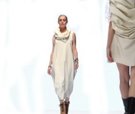 T stage fashion show beautiful models Stock Photo