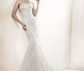 Tall and slender wedding model Stock Photo