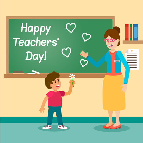 Teachers day vector illustration free download