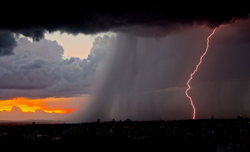 Terrorist thunderstorm lightning weather Stock Photo 09