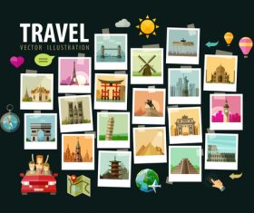 Travel with photo vector illustration