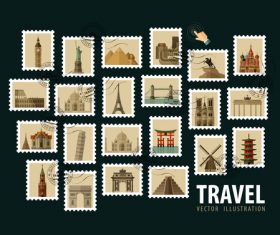Travel with stamp vector illustration 01