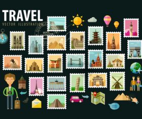 Travel with stamp vector illustration 02