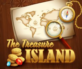 Treasure island kids party poster vector 02