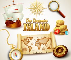 Treasure island map design vector 01