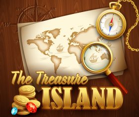 Treasure island map design vector 02