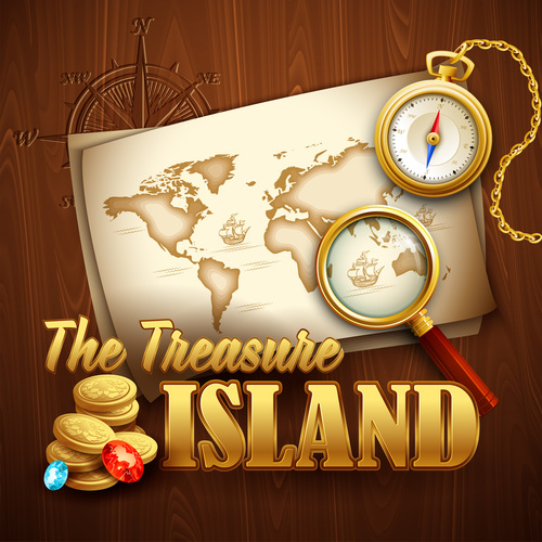 Treasure island map design vector 02