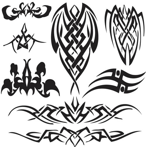 Tribal Tattoo design elements 1 vector free download