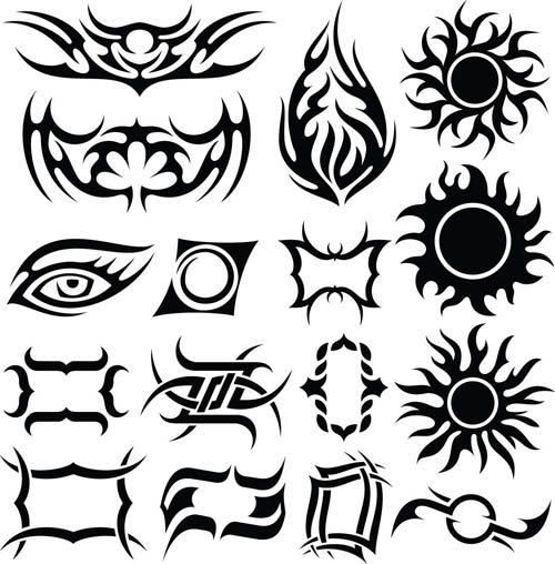 Tribal Tattoo design elements 2 vector