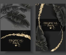 Tropical card template vectors 01