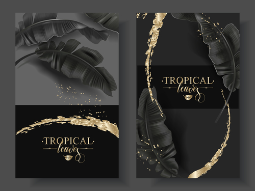 Tropical card template vectors 01