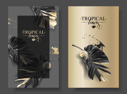 Tropical card template vectors 02