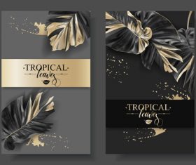 Tropical card template vectors 03