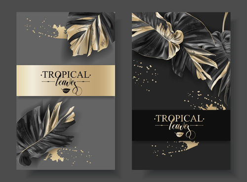 Tropical card template vectors 03
