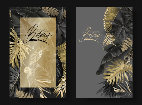 Tropical card template vectors 04