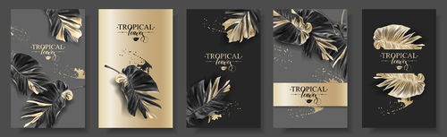 Tropical card template vectors 05