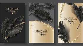 Tropical card template vectors 06