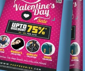 Valentines Day Discount Sale Poster Psd Template