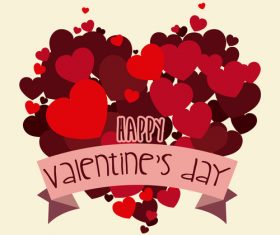 Valentines banners with red heart vector