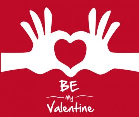 Valentines hand with heart vector