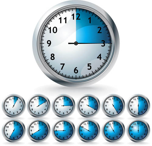 Various Blue Timers icon 1 vector