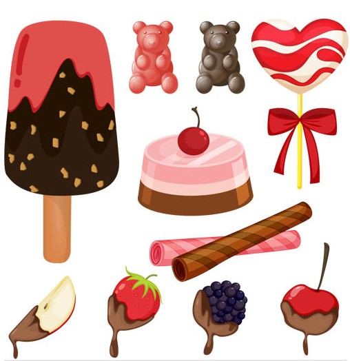 Various Sweet Treats free vector