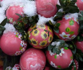 Various painted beautiful Easter eggs Stock Photo 01