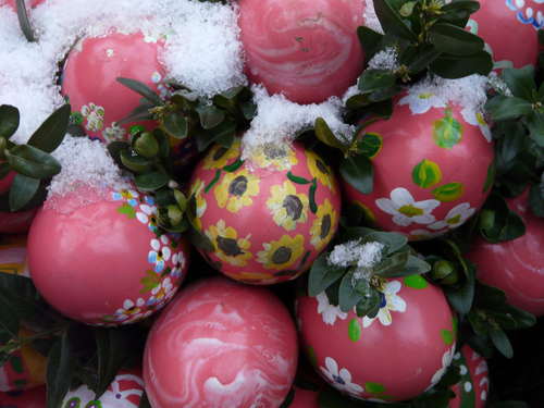 Various painted beautiful Easter eggs Stock Photo 01