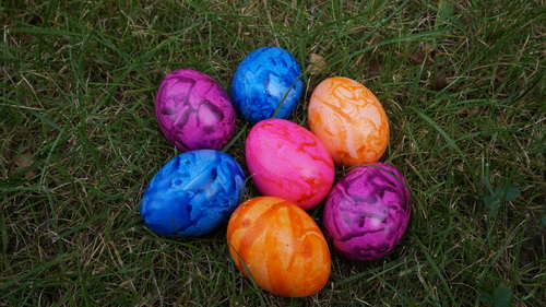 Various painted beautiful Easter eggs Stock Photo 02