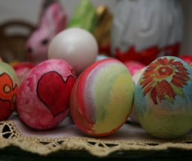 Various painted beautiful Easter eggs Stock Photo 06