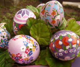 Various painted beautiful Easter eggs Stock Photo 07