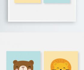 Vector cartoon animal avatar elements