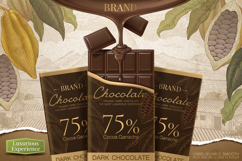 Vector chocolate poster template design 01