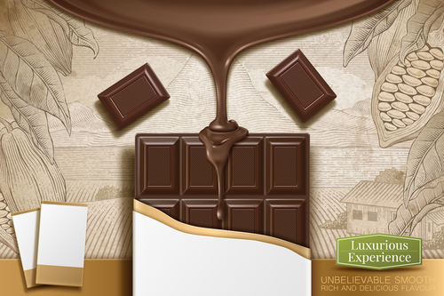 Vector chocolate poster template design 03