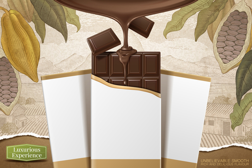 Vector chocolate poster template design 04