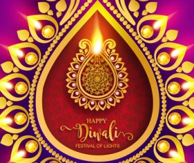 Vector dewali ornate background material 05