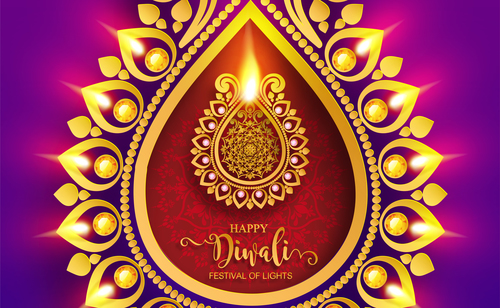 Vector dewali ornate background material 05