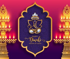 Vector dewali ornate background material 06
