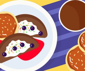 Vector gourmet coffee bread