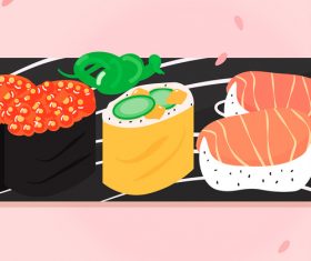 Vector illustration gourmet sushi