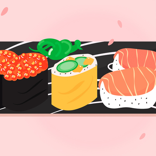 Vector illustration gourmet sushi