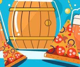 Vector illustration icy summer beer spree