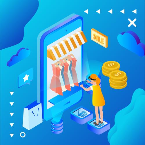 Vector online shopping illustration