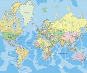 Vector world maps template material 02