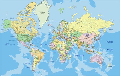 Vector world maps template material 02