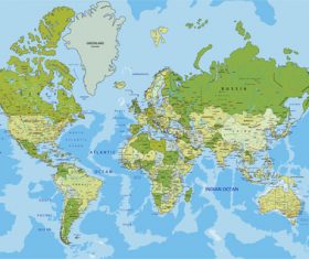 Vector world maps template material 03